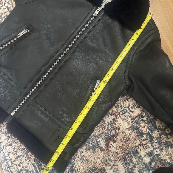 Zadig & Voltaire "Kafe” Shearling Leather Jacket Coat - Picture 12 of 14